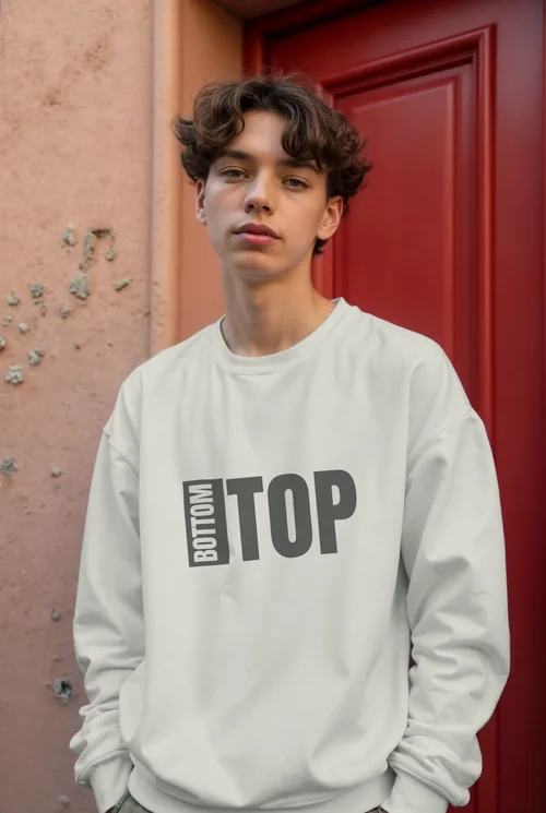 Mockup of Casual White Sweatshirt in Urban Setting