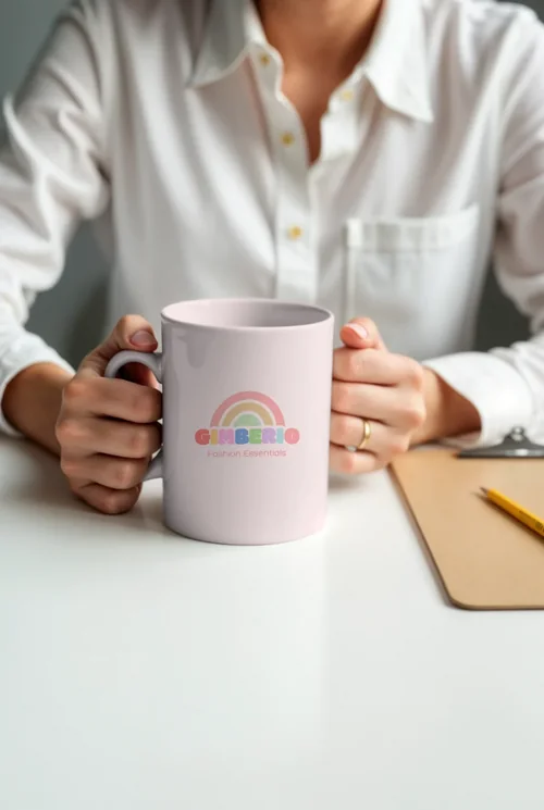 Bright Background Mockup of a Stylish Mug in Casual Setting