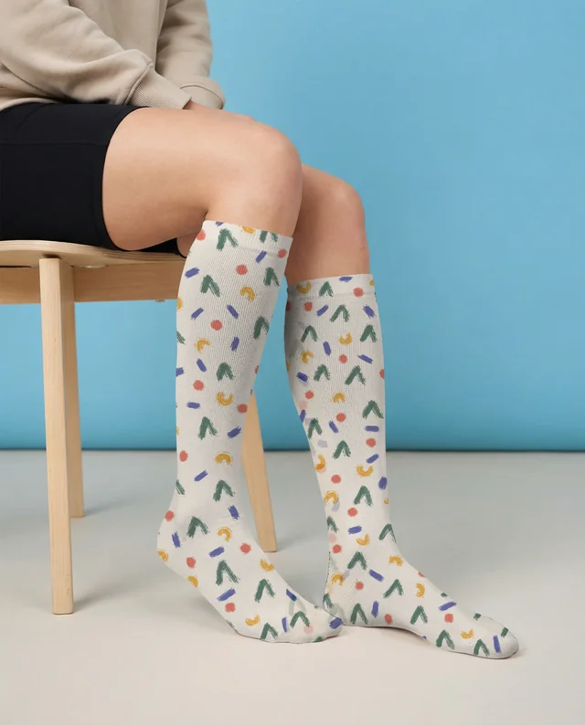 Minimalist Mockup of Relaxed Individual in Stylish Socks