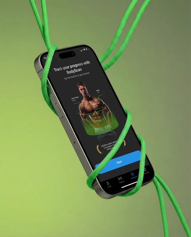 Stylish iPhone Mockup with Vibrant Green Shoelaces