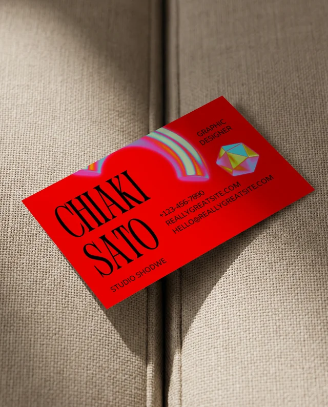 Elegant Mockup of a Business Card on Beige Fabric