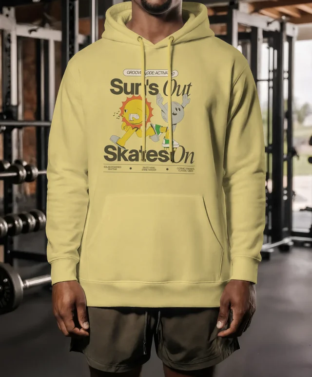 Stylish Hoodie Mockup in a Modern Gym Setting