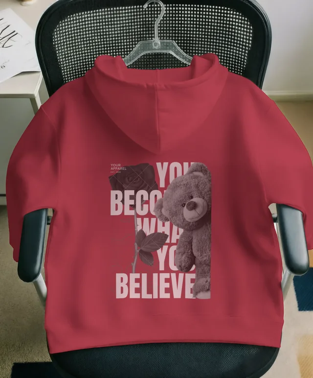 Stylish Hoodie Mockup on Ergonomic Office Chair