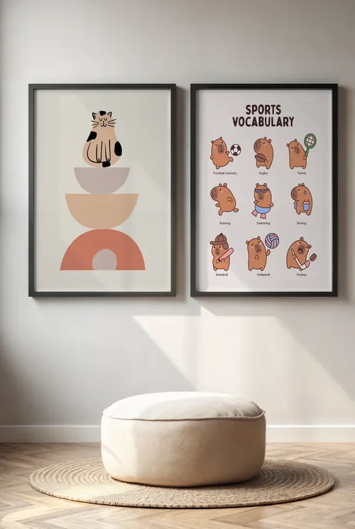 Serene Mockup Poster with Light Gray Background and Colors