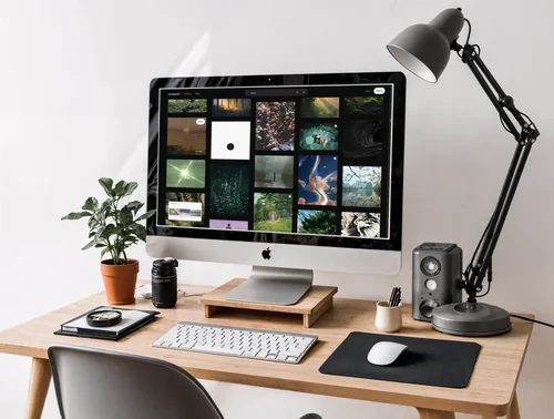 Minimalist iMac Mockup for a Modern Home Office Setup
