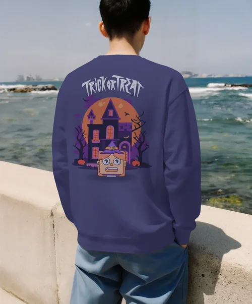 Tranquil Ocean Mockup Featuring a Casual Sweatshirt