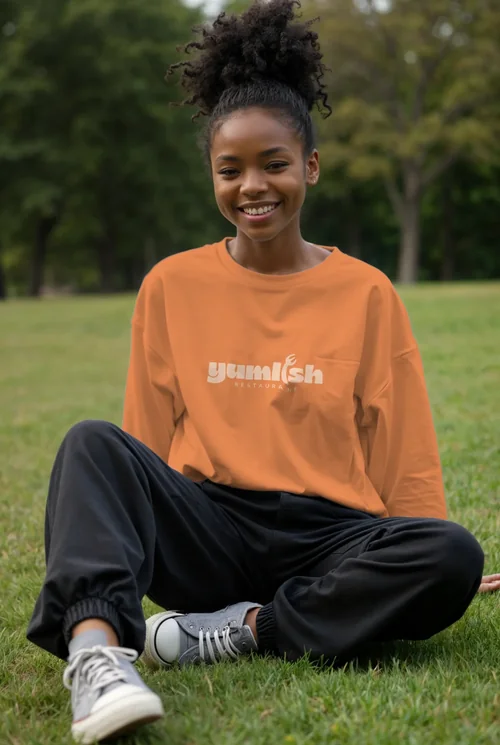 Mockup of Relaxed Sweatshirt in Natural Setting