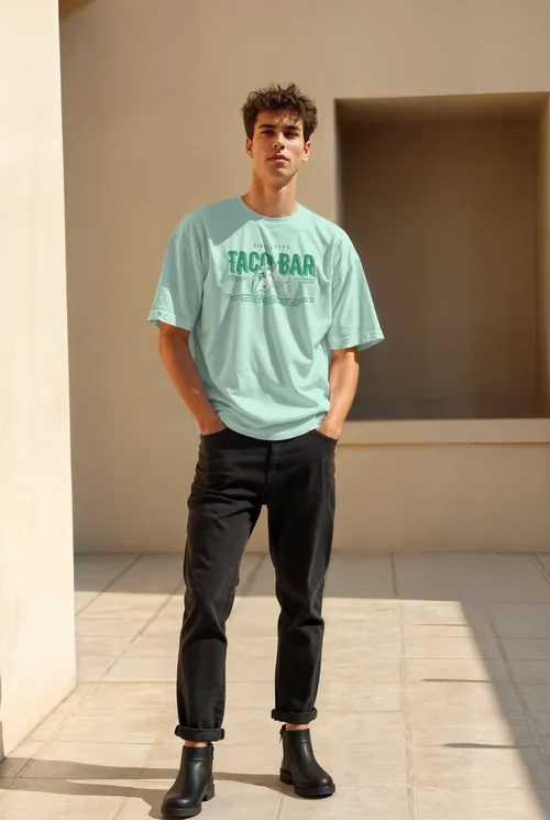 Minimalist Mockup of T-Shirt with Soft Background Colors