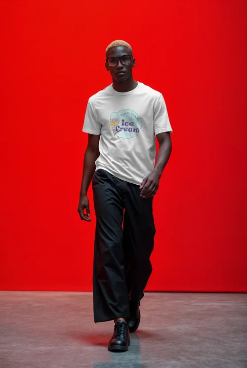 Bold T-Shirt Mockup Against Dramatic Red Background