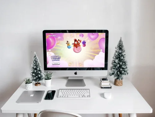 Minimalist iMac Mockup for Modern Workspace Design