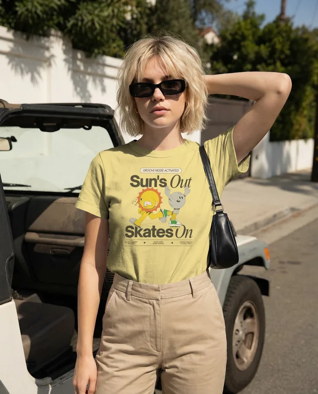 Stylish T-Shirt Mockup with Vintage Jeep Background