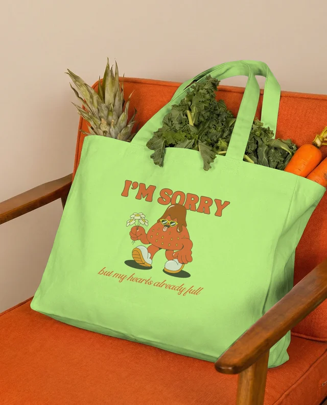 Fresh Produce Mockup on Stylish Tote Bag