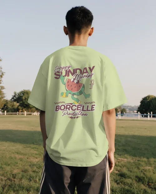 Casual T-Shirt Mockup in a Sunny Park Setting