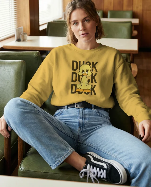 Stylish Mockup of Casual Sweatshirt in Retro Diner