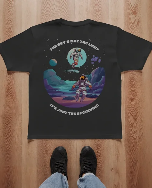 Minimalist T-Shirt Mockup on Wooden Floor