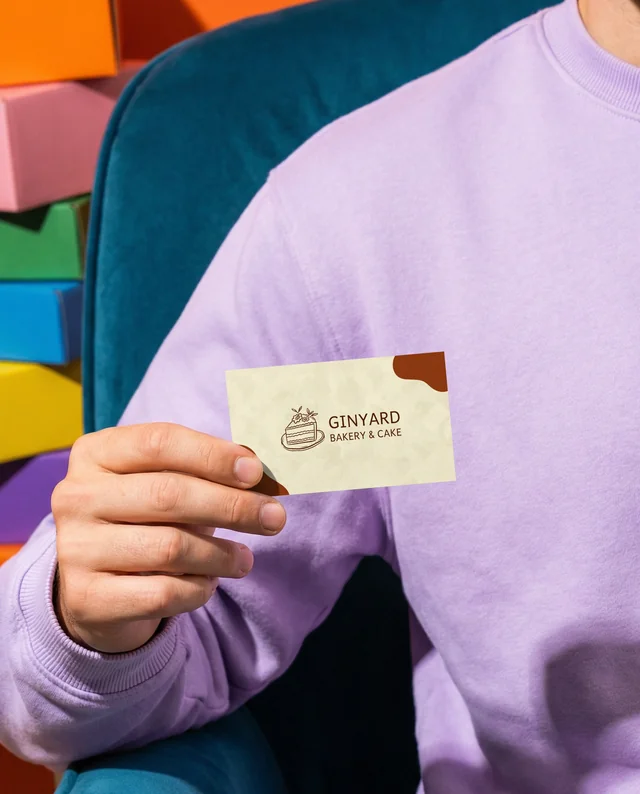 Vibrant Business Card Mockup with Cozy Teal Armchair