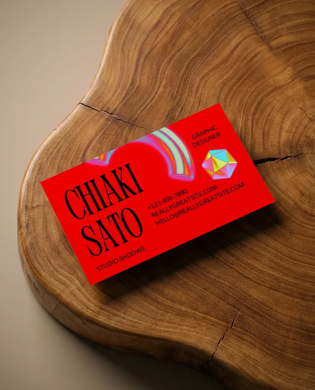 Elegant Mockup of a Business Card on Rustic Wood