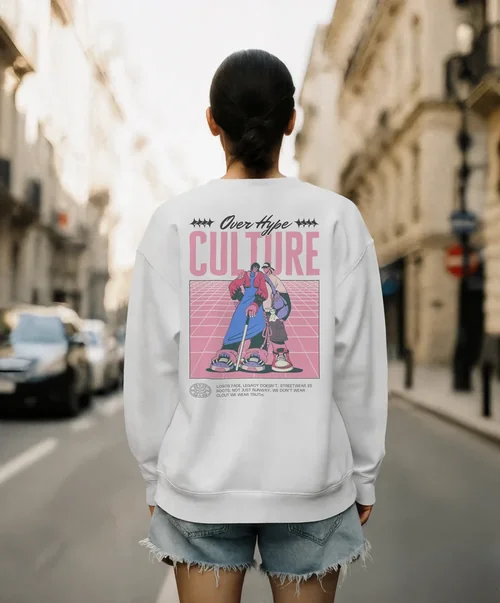 Stylish Mockup of a Young Woman in a Sweatshirt