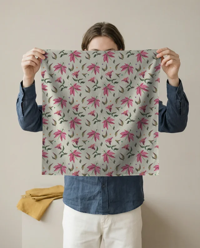 Contemporary Mockup of Young Adult with Bandana Cloth