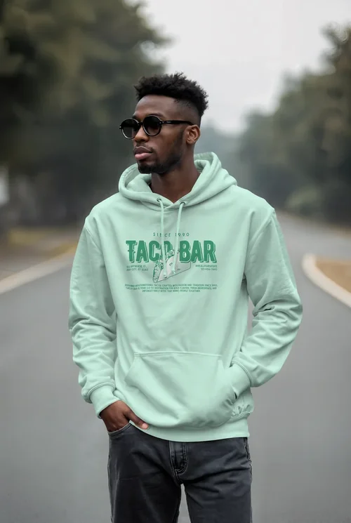 Stylish Mockup of Hoodie Against Serene Background Colors