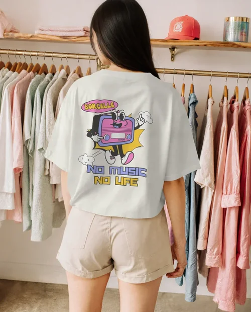 Trendy T-Shirt Mockup in a Stylish Boutique