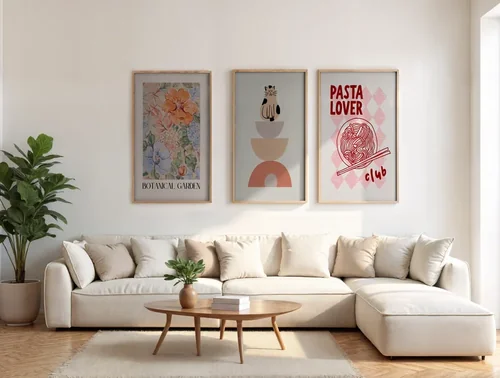 Modern Living Room Mockup with Soft Colors and Background