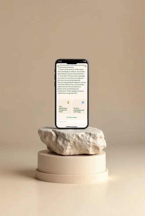Minimalist iPhone Mockup on Textured Rock Pedestal