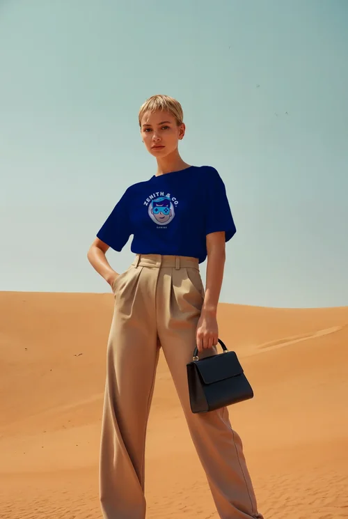 Stunning T-Shirt Mockup in a Luxurious Desert Setting