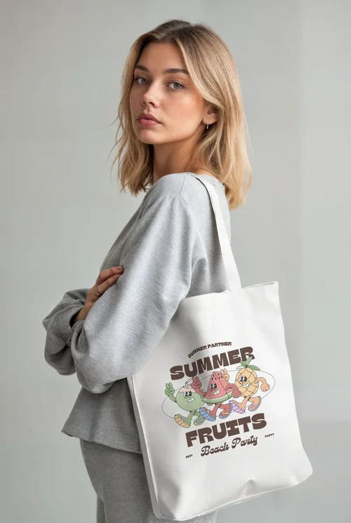 Elegant Mockup of a Woman with a Tote Bag