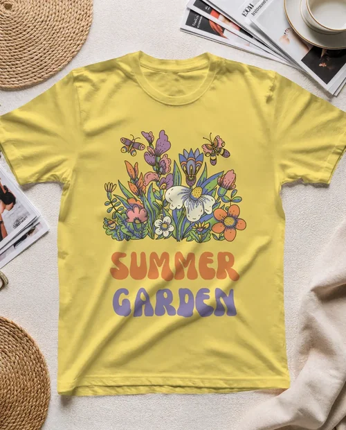 Stylish T-Shirt Mockup with Fashion Magazines