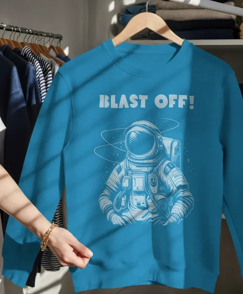 Cozy Sweatshirt Mockup in Minimalistic Wardrobe Display