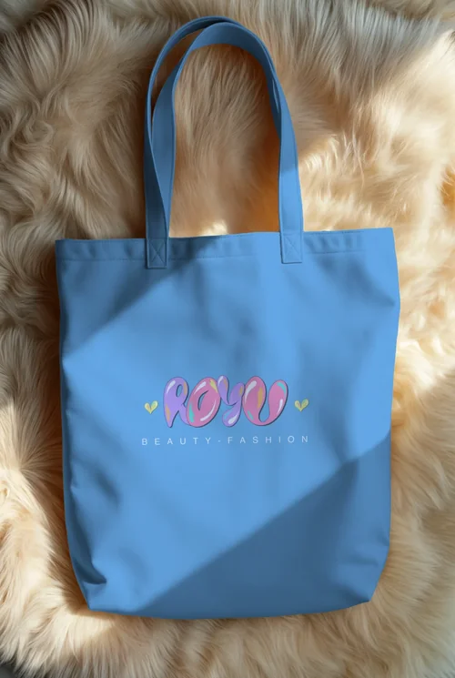 Mockup of a Minimalist White Cotton Tote Bag