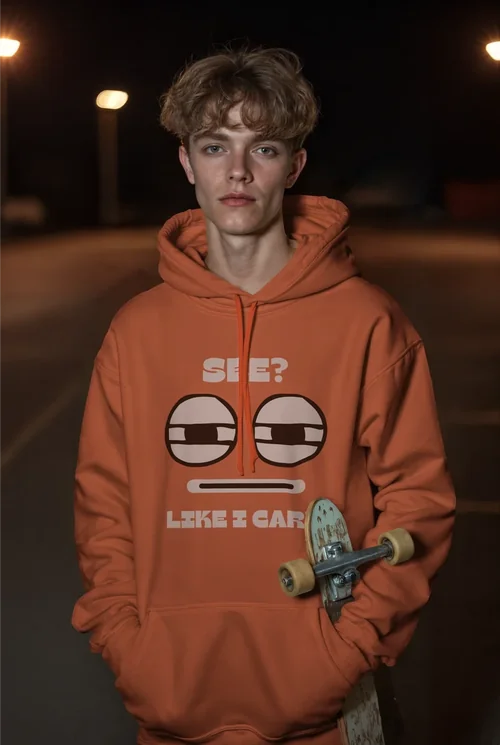Nighttime Hoodie Mockup with Soft Glow and Urban Colors