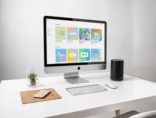 Minimalist iMac Mockup for Modern Workspace Design