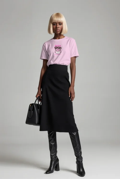 Stylish Mockup of T-Shirt in Contemporary Fashion Shoot