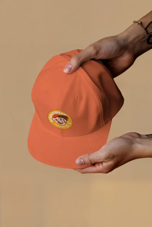 Stylish Mockup of a Hat in Hands with Soft Background