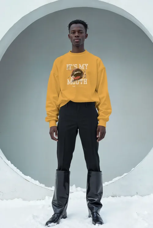 Stylish Sweatshirt Mockup in Minimalist Snowy Setting