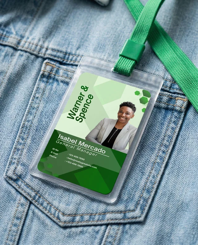 Casual ID Card Mockup in Denim Jacket Pocket