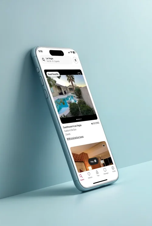 Sleek Black iPhone 16 Pro Max Mockup in Slate Blue