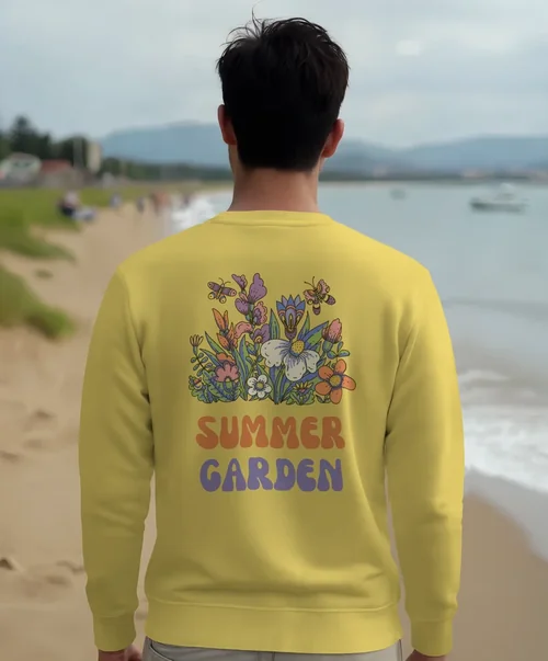 Stylish Sweatshirt Mockup on a Serene Beach Scene