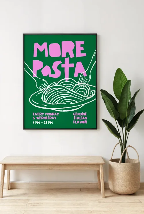 Minimalist Mockup Poster with Black Frame and Soft Colors