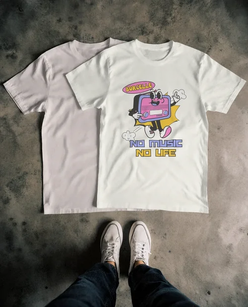 Minimalist T-Shirt Mockup on Concrete Floor