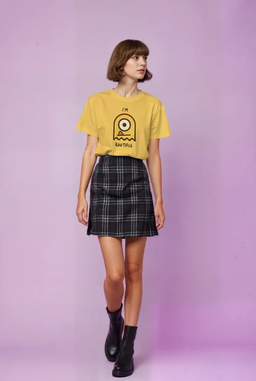 Stylish T-Shirt Mockup on Soft Purple Background