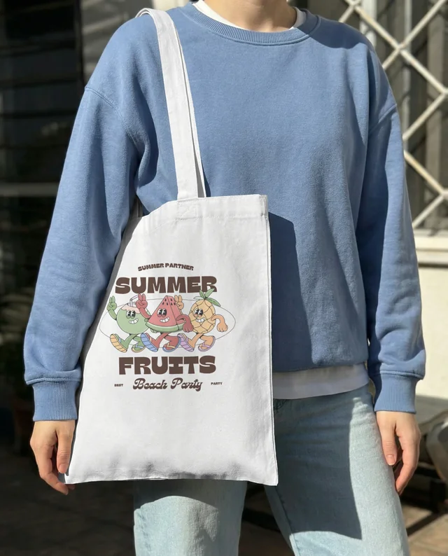 Stylish Mockup of a Casual Tote Bag in Sunlight