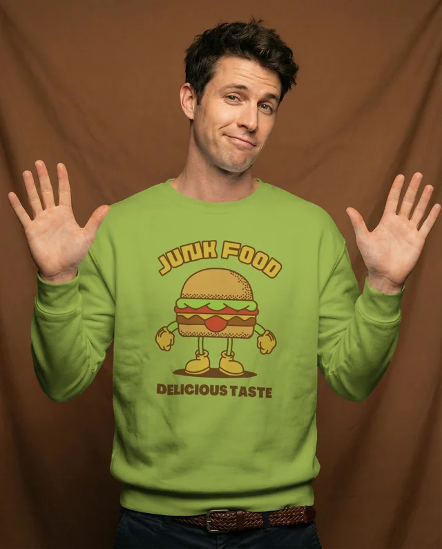Playful Mockup of a Young Man in a Sweatshirt