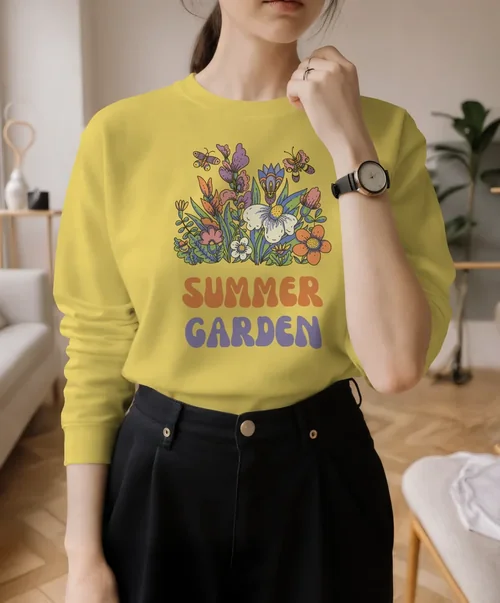 Stylish Sweatshirt Mockup in Modern Living Room