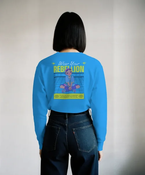 Stylish Mockup of a Woman in a Casual Sweatshirt