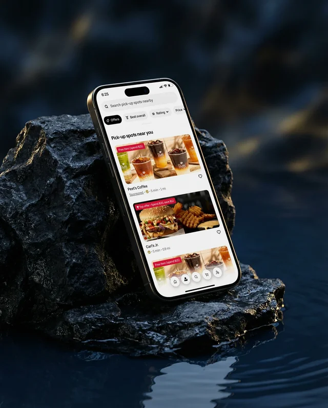 Sleek iPhone Mockup on Textured Rock Formation