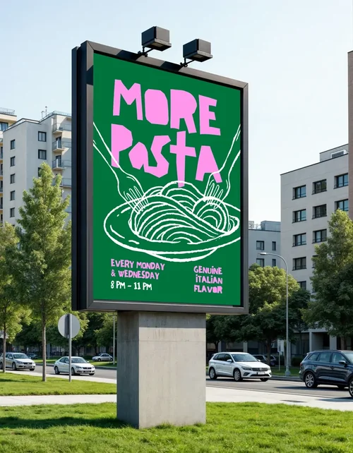 Urban Billboard Mockup: Modern Design in City Park