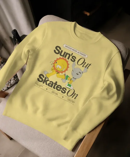 Cozy Sweatshirt Mockup on Soft Fabric Surface